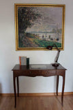 Mar.c.a. Design, Console Meuble, Bureau avec Rangement en Bois, Noyer Foncé - Meuble Secrétaire Bureau Classique - Bureau Informatique avec Tiroirs et Plateau Coulissant 110x56x80H, Meuble Salon