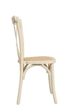Biscottini Chaises de salle à manger bois massif 86x42x46 cm - Chaise cuisine et salon en rotin - Chaises en bois pour l'extérieur et l'intérieur - Chaise en bois blanc Cross