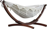 Vivere C8SPCT-00 Double hamac Coton avec Solide Support en pin - Naturel