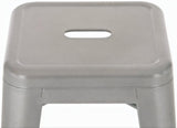 CLP Tabouret de Bar Joshua I Tabouret de Bar empilable en métal I Chaise de Bar avec Repose-Pieds I Hauteur d'assise 76 cm I Tabouret empilable, Couleur:Argent