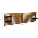 IDMarket - Tête de lit en Lattes AVA 240 CM Bois Vieilli et étagères Noires