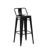 FDW Lot de 2 tabourets de Bar empilables en métal à Hauteur réglable de 76,2 cm, chaises de Cuisine, de terrasse, de Salle à Manger, tabourets de Bar Style Tolix, Noir