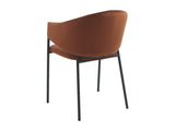 Vente-unique - Lot de 2 chaises avec accoudoirs en Velours et métal Noir - Terracotta - ORDIDA - Salle à Manger