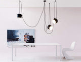 LIN HE SHOP Lustre Moderne réglable en Fer forgé Nordique Salon Industriel Lustre créatif personnalité Chambre Chambre plafonnier, Noir, 3 lumières