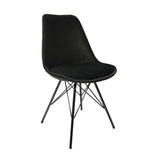 Kick Collection Ensemble de 4 Chaise de Salle à Manger Velvet - Velours - Noir - Moderne et de Haute qualité - Tissu Velours et métal - Disponible dans de Nombreuses Couleurs