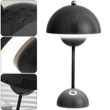 Starnearby Lampe de Table LED Pot de Fleurs, Lampe de Chevet Rechargeable Sans Fil, Lampes Champignon Tactile Dimmable avec 3 Modes de Luminosité, Lampes de Bureau Décorative Rétro