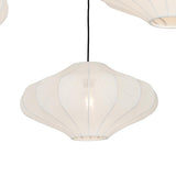 Qazqa plu - Suspension - 3 lumière - L 100 cm - Blanc - Design - éclairage intérieur - Salon I Chambre I Cuisine I Salle à manger