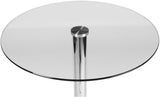 CLP Table De Bar Haute I Table Haute Mange Debout I Table en Métal Ronde avec Plateau en Verre I Stable, Couleur:Verre Clair