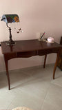 Mar.c.a. Design, Console Meuble, Bureau avec Rangement en Bois, Noyer Foncé - Meuble Secrétaire Bureau Classique - Bureau Informatique avec Tiroirs et Plateau Coulissant 110x56x80H, Meuble Salon