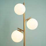 KOSILUM - Lampadaire doré 3 globes blanc - Estrela - Lumière Blanc Chaud Eclairage Salon Chambre Cuisine Couloir - - - G9 - IP20