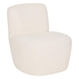 Atmosphera - Fauteuil Leone Blanc - Tissu Bouclé, Design Courbé, L 64 x P 71 x H 68 cm - pour Salon, Bureau, Chambre