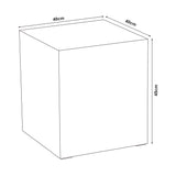 [en.casa] Table d'Appoint en Forme de Cube Bout de Canapé Design Unique Support de Plantes Table de Chevet Capacité de Charge 30 kg MDF 45 x 40 x 40 cm Aspect Marbre Blanc