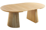 PEGANE Table à Manger Ronde Extensible en Bois Coloris chêne - diamètre 120-200 x Hauteur 75 cm