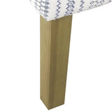 HomePop Fauteuil d'appoint en velours avec accoudoirs Swoop, rayures bleues et blanches
