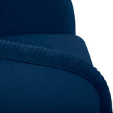 Atmosphera - Fauteuil Solaro Bleu en Velours plissé