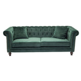 Paris Prix Canapé 3 Places en Velours Chesterfield 217cm Vert