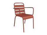Vente-unique - Lot de 2 fauteuils de Jardin empilables en métal - Terracotta - MIRMANDE de MYLIA