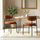 Sicaan Lot de 2 chaises Terracotta Modernes Iris Velours côtelé