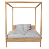 WEBER INDUSTRIES LIT Double À BALDAQUIN Romance 160X200 / HÊTRE Massif Huile