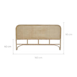 Rendez-Vous Deco - Tête de Lit en Rotin - Idéale pour lit 160 x 190 - Modèle Grace - Inspiration Bohème Chic - L.160 cm x H.90 cm - 5 kg