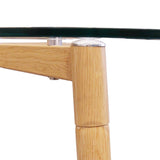 C L'AFFAIRE Table Repas Rectangulaire 115cm Plateau en Verre Pieds Métal Effet Bois