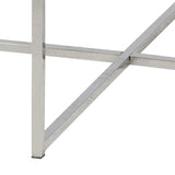 AC Design Furniture Antje Table Basse Ronde, Ø: 80 x 45 cm, Aspect Marbre Blanc /Chrome, Verre/Metal, 1 pc