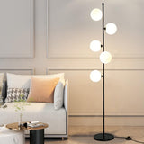 KlkrzJwy Lampadaire Mid Century 5 Lumières 66,9" Globe En Verre Lampadaire Lampe Haute En Verre Dépoli Avec Base En Marbre E26 Dimmable Lampe Sur Pied Pour Salon Bureau Chambre Canapé Coin