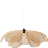Pétales de fleurs Suspension Ferme Antique Rotin Tissé Lustre Rustique Rétro Plafond Lampe Suspendue Compatible avec Chambre Restaurant Salon Luminaire,match parfait