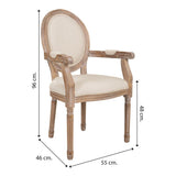 WANDERLUST DECO Silla de Madera tapizada Color Beige 55x46x48/96