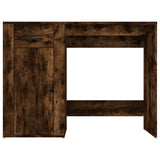vidaXL Bureau, Table d'Ordinateur avec 1 Tiroir et 1 Armoire, Bureau Informatique avec Rangement Intérieur, Moderne, Chêne Fumé Bois d'Ingénierie