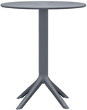 CLP Table Lacota Ø 60 cm I Table de Jardin résistante aux intempéries et aux UV I Table Ronde de Balcon en polypropylène Durable, Couleur:Anthracite