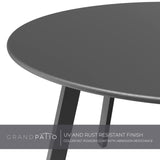 Grand patio Table Basse, Café Table, Acier de Première Qualité, Poids Léger, Table D’appoint Ronde latérale pour Bureau, Balcon, Cuisine et la Chambre (Noyer Noir)