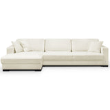 HOMIFAB Canapé d'angle à Gauche Convertible 5 Places en Tissu Bouclette Beige - Robin