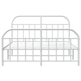 vidaXL Cadre de lit métal avec tête de lit/Pied de lit Blanc 140x200cm, lit Double, Meuble de Chambre à Coucher, lit d'invité, lit