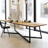 Table de salle à manger rustique, table de cuisine industrielle rectangulaire avec tablette en bois et cadre en métal, table à dîner de ferme pour cuisine, salle à manger, meubles de maison ( 160*70*7