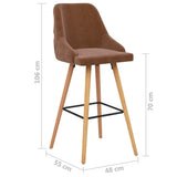 vidaXL Lot de 2 Tabourets de Bar, Chaise de Pub, Siège de Bistrot, Meuble de Salle à Manger Cuisine Salon Maison Intérieur, Marron Velours