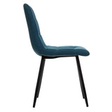 Atmosphera - Chaise Sirac - Bleu Canard - Pieds métal Noir