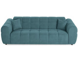 Lisa Design - Ray - canapé Droit 3 Places en Tissu texturé, Bleu grisé
