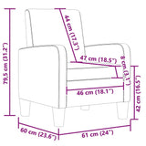 vidaXL Fauteuil Rembourré Canapé de Salon Sofa en Cuir Synthétique Noir