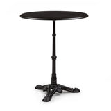 blumfeldt Patras - Table de bistrot avec Bord décoratif, Table Haute avec Pied en Fonte, Table de Bar pour l'intérieur et l'extérieur, imperméable, résistante au Gel, Ø 60cm, Hauteur 71 cm, Noir
