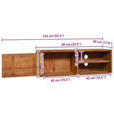 vidaXL Meuble TV Mural Armoire Basse Meuble Divertissement avec 1 Compartiment et 2 Etagères Salon Maison Intérieur 90x30x30 cm Bois de Teck Massif