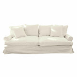 Loberon Larchwood Charmant canapé style maison de campagne, housses amovibles et lavables, rembourrage doux, avec six coussins, siège, canapé, bois de chêne, lin
