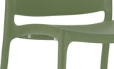 Chaise D'Extérieur Empilable Maya en Plastique I Chaise De Balcon Résistante Aux UV I Siege De Terrasse Hydrofuge, Couleur:Olive