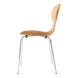[en.casa] Lot de 4 chaises de Salle à Manger Empilables avec Siège Confortable Construction Robuste Capacité 150 kg Salon Bureau Coque Contreplaqué de Bouleau Métal 80 x 47 x 48 cm Effet Noyer Chrome
