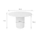 sweeek - Table à Manger Ronde Bois d'hévéa et placage chêne Noir 4 Places - Ø 115 x 73 cm - Estelle