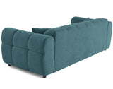 Lisa Design - Ray - canapé Droit 3 Places en Tissu texturé, Bleu grisé