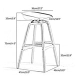 Lot de 2 tabourets de bar, tabourets de bar de cuisine touffetés avec dossier ouvert, repose-pieds de 73,7 cm, chaises pour bar à domicile, salle à manger 0831 (couleur : blanc, taille : tabourets de