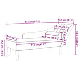 Chaise longue avec coussins crème tissu