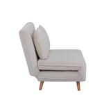EVERGREENWEB Canapé-lit Convertible en Lit 3 Places 160 cm en Tissu Blanc, Fauteuil-lit Relax Dossier Réglable 5 Positions, Oreillers Amovibles, Pieds en Bois, Canapé Pliant Clic Clac Rembourré VELVET