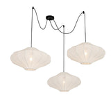 Qazqa plu - Suspension - 3 lumière - L 100 cm - Blanc - Design - éclairage intérieur - Salon I Chambre I Cuisine I Salle à manger